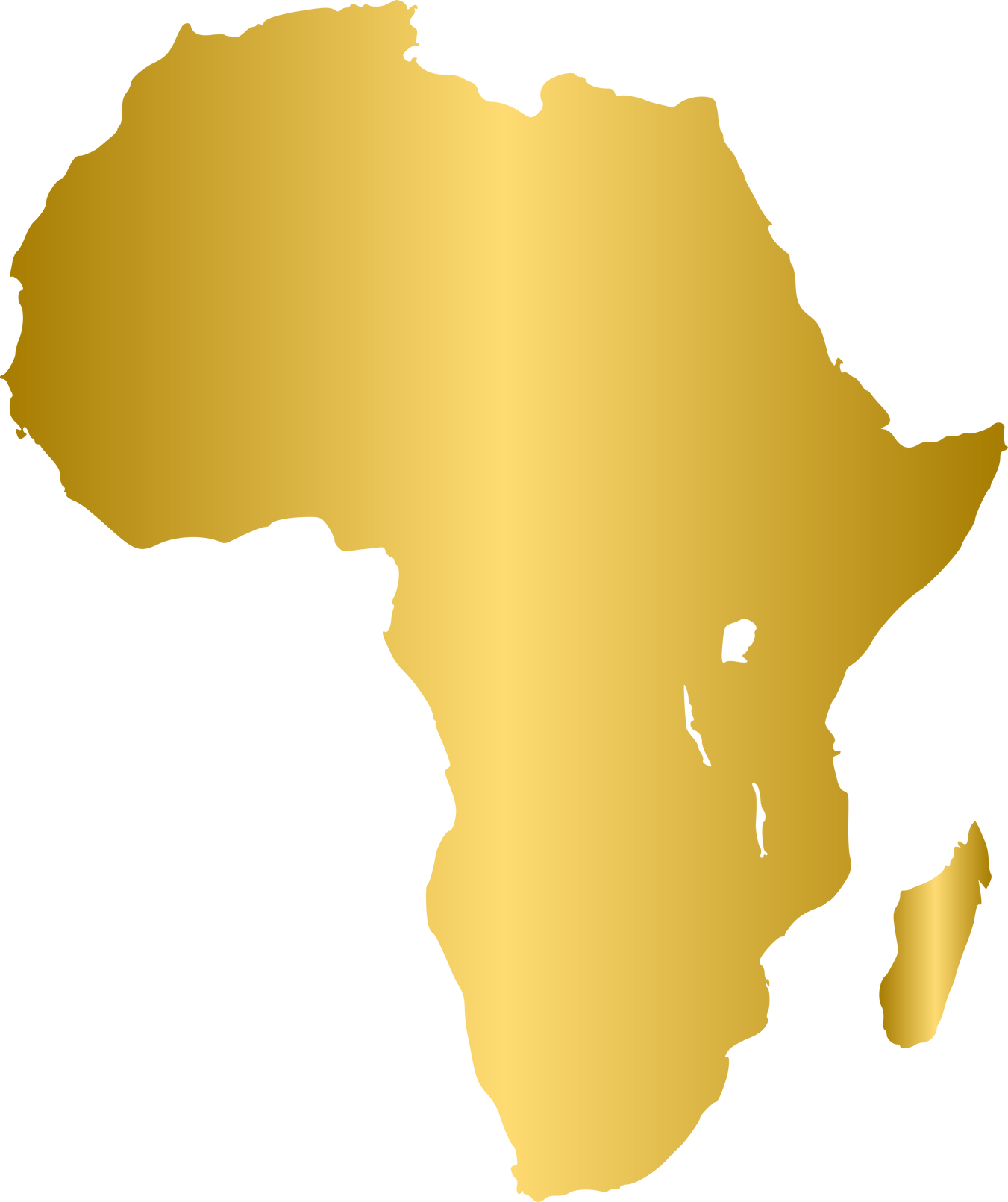 Golden africa map