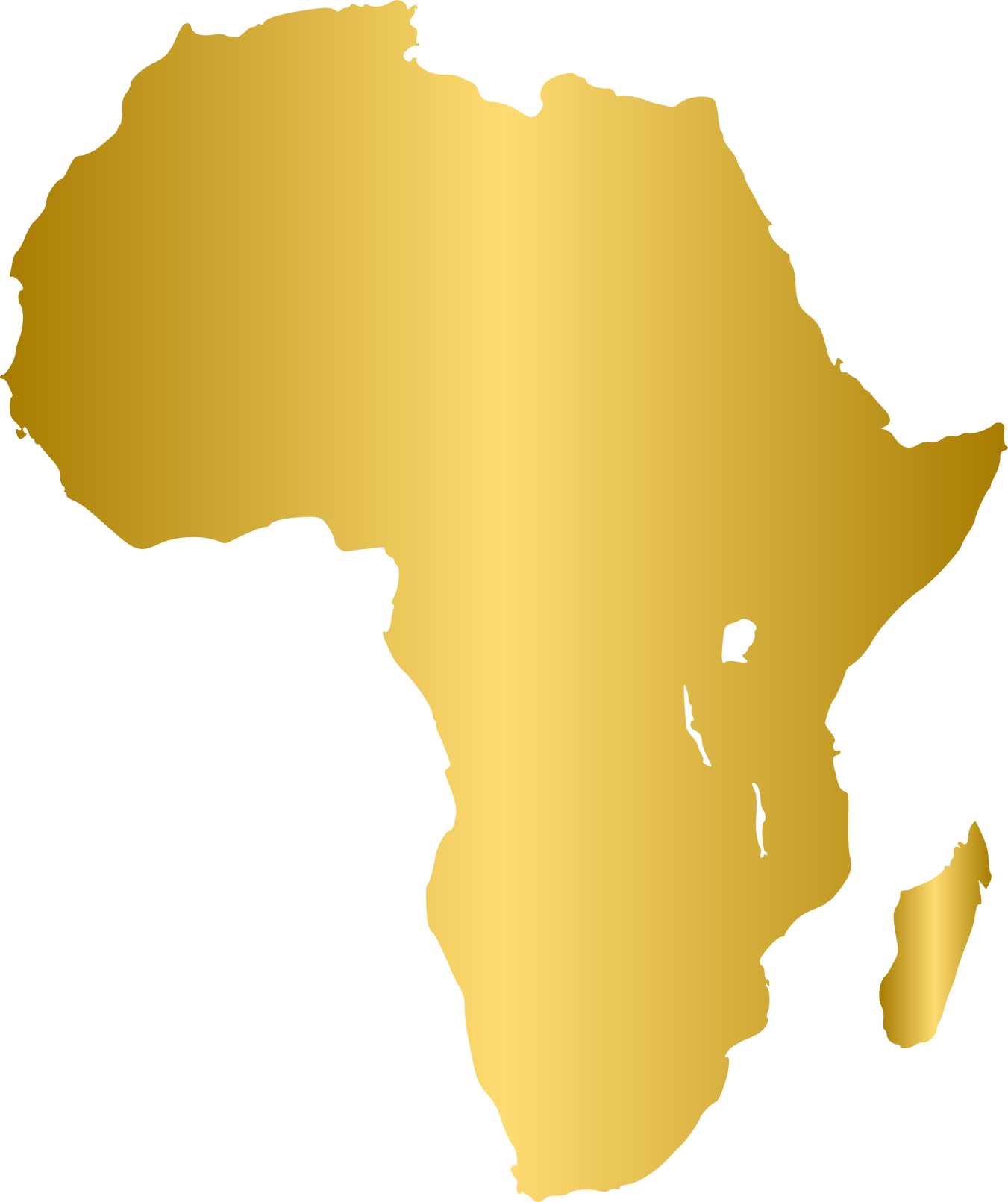 Golden africa map